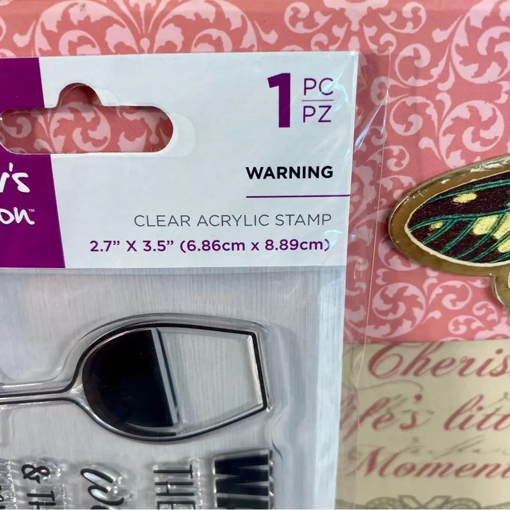 Crafter's Companion Clear Acrylic Stamp NWT Warning 1 Piece Handmade Cards